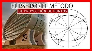 🏉 Elipse método de proyección de puntos 📏 ELIPSE dibujo técnico paso a paso en Curvas cónicas