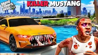 GTA 5:Franklin New Car Is A Cursed Killer mustang | killer mustang attack on franklin in (GTA V MOD)