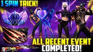 Only 1 Spin Trick 😱💎 | Completed ALL Recent Events | Free Fire MAX