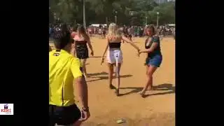 Guy giving Red cards to drunk festival girls is the hero we need