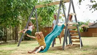 Plum Tamarin Wooden Swing and Slide - Adventure Awaits!