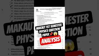 MAKAUT 1st Semester PHYSICS Question Paper Analysis📌😱 #makaut #shorts #viral