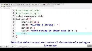 How to Convert Upper case String to Lower case in C++