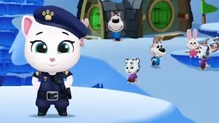 Talking Tom Splash Force Frozen Lake Agent Angela vs Roy Raccoon Gameplay Android ios