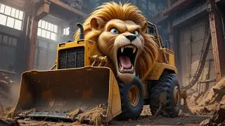 Unstoppable Hybrid: The Lion-Bulldozer Fusion!
