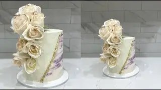 Buttercream marble cake with parchment paper technique| Cake decorating tutorials | Sugarella Sweets