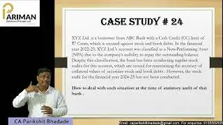 NPA Case Study #24 | ₹7 Cr NPA | Auditor vs Bank | Provisioning Calculation