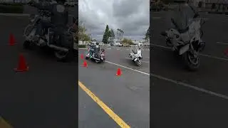 Harley and BMW in the keyhole pattern! These motorcycle riders dominated our advanced course!