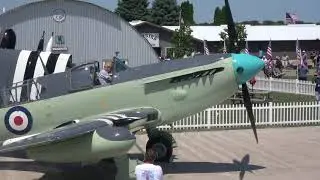 Oshkosh EAA AirVenture 2019 -- Fairey Firefly Engine Run and Wing Fold