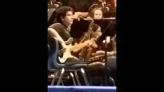 Little Joe goes from Trumpet to Bass. proud dad!!