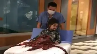 Father & daughter duo pull off disturbing Halloween costume
