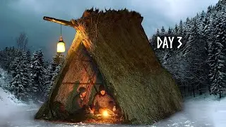 Building a VIKING HUT to Survive the Nordic Winter 🥶 Primitive Bushcraft Shelter