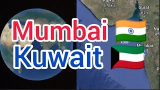 Mumbai to Kuwait flight Route ✈️ || India 🇮🇳 to Kuwait 🇰🇼 ||