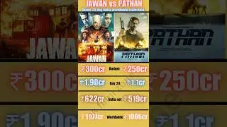 JAWAN vs PATHAN movie 29 day India worldwide collection #shorts #ytshorts #jawan