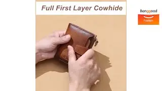 Men Genuine Leather RFID Anti-theft 18 Card Slot Retro Wallet - Banggood Fashion