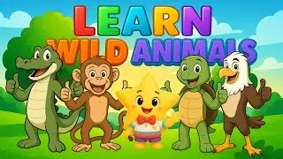 Wild Animal Friends 4 🐵🐊🦅🐢 &ndash; Learn ABC & Jungle Animals for Kids | Kids Vocabulary