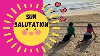 Sun Saluation at Gold Coast Beach | Yoga Kids | Kids Yoga | Shraddha & Saanvi