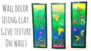 DIY clay art wall decor | Clay Art on abstract painting | clay flower craft | De Decor | Diwali