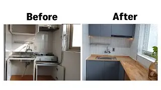 Remodeling by myself: Making and installing an unusual wooden sink in a common villa small kitchen.