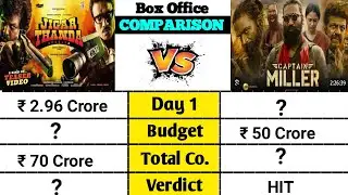Jigarthanda double x movie vs Captain Miller movie lifetime world wide total box office comparison।।