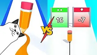 Let's Play Long Pencil run VS Pencil run challange Gameplay @manozenspot