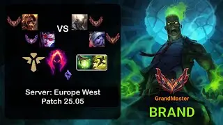 Brand Support + Vayne vs Pantheon + Tristana - EUW GrandMaster - Patch 25.05