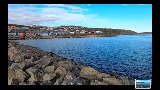 Breakwater in Iqaluit, Nunavut and Baby Snow Bunting