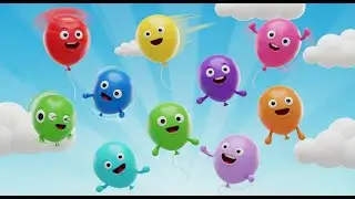 Nine Little Toy Balloons Float Float Float | Counting to 9 & Color Song for Kids