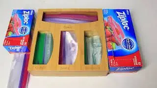 100% Bamboo Food Bag Storage Organizer For Kitchen Drawer