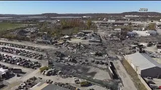 Aerial video of aftermath behind UPS plane crash