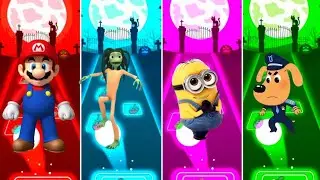 Mario 🆚 Dame Tu Cosita alien 🆚 minion🆚 Dog as a police /tiles hop game 
