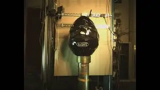 Slow motion SHOEI motorcycle helmet in SHARP impact test