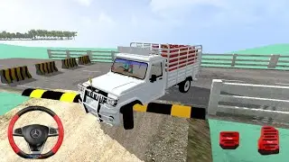 Mahindra Bolero HP Gas Cylinder Load Truck Mod Bussid | Speed Breaker Road Test 😱 Indonesia Bus Game