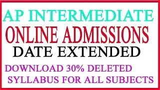 AP INTERMEDIATE ONLINE ADMISSIONS DATE EXTENDED
