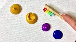 Toothbrush Painting Tutorial | Easy Christmas Forest with Galaxy Sky | Relaxing Art for Beginners