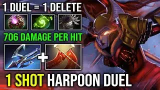 How to Solo Mid LC Against Puck with 706 Damage Per Hit Harpoon Duel Combo Dota 2