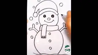How to Draw a Snowman Easy | Short Drawing for Kids