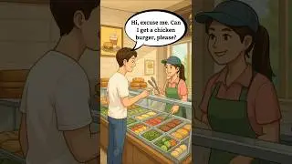 🍕 Easy English Speaking Practice | Ordering burger  at a Restaurant &ndash;  #englishforbeginners  #food