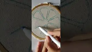 lemon coaster in making#handmadecoaster#lemon#tuftedcoaster#mugrug#embroidery#punchneedle#teacoaster