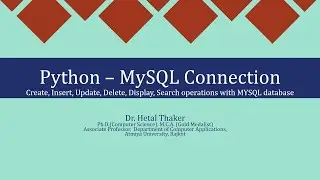 Python MySQL Database Connection   CREATE, INSERT, UPDATE, DELETE, DISPLAY, SEARCH Operations