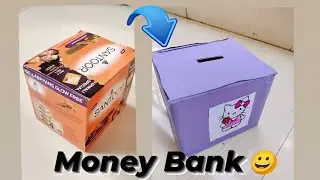 how to make money bank from waste box/ Diy money bank@SeaofCraft #diy #craft #viral #youtube