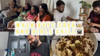 When boys cook 👨‍🍳 and girls chill📺 #cooking #boyscooking 