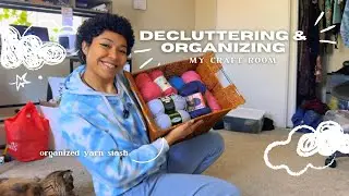CLEAN W ME! | Decluttering and Organizing My Craft Room & Yarn Stash | Chill Vibes + Motivation