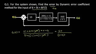 Numerical 1 & 2 : Dynamic Error Coefficient Method /Generalized Error Coefficient Method