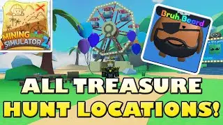 ALL TREASURE HUNT LOCATIONS (Bruh Beard Pet) - Roblox Mining Simulator 2
