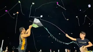 Mini Pipeiro Mostrou como é fácil para mandar Várias pipas no Festival - Usei linha catada do chão  