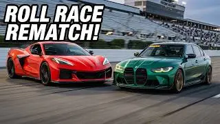 Z06 Corvette vs BMW M3 Competition Rematch 65mph Roll Start Race Motive @ Pocono Raceway