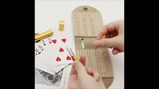 Travel Cribbage Board Leather Cribbage Board Game Set 2 Track with 4 Pegs