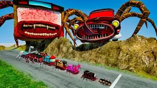 ALL MONSTERS Big & Small Cars Downhill Madness with BUS EATER & CAR EATER &ndash; BeamNG.Drive