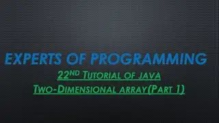 JAVA programming tutorial in Urdu/Hindi ( 22nd Tutorial )Two-Dimensional array (Part 1)